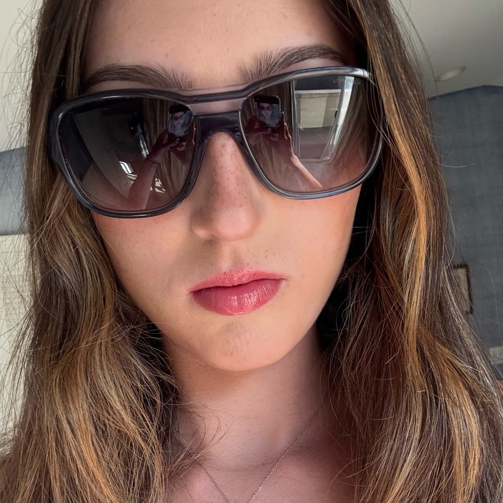 Chanel Pilot Sunglasses with Case and tags